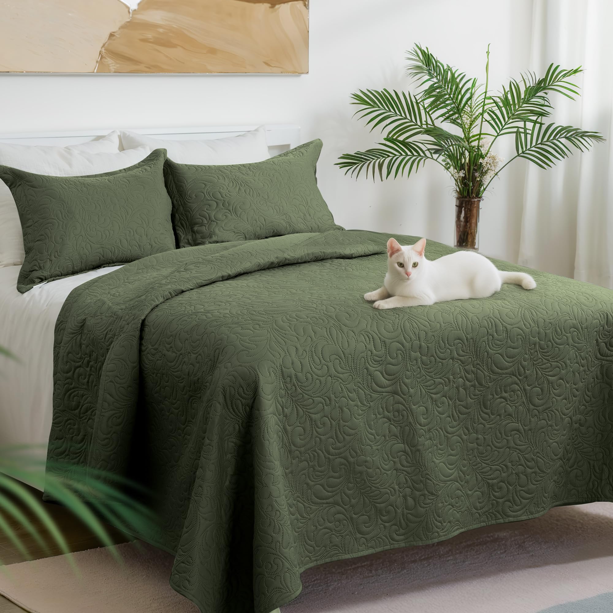 Bedspreads Queen Size, Blue Quilt Sets Full Size, Lightweight Comforter Set for All Season, with 2 Pillow Shams