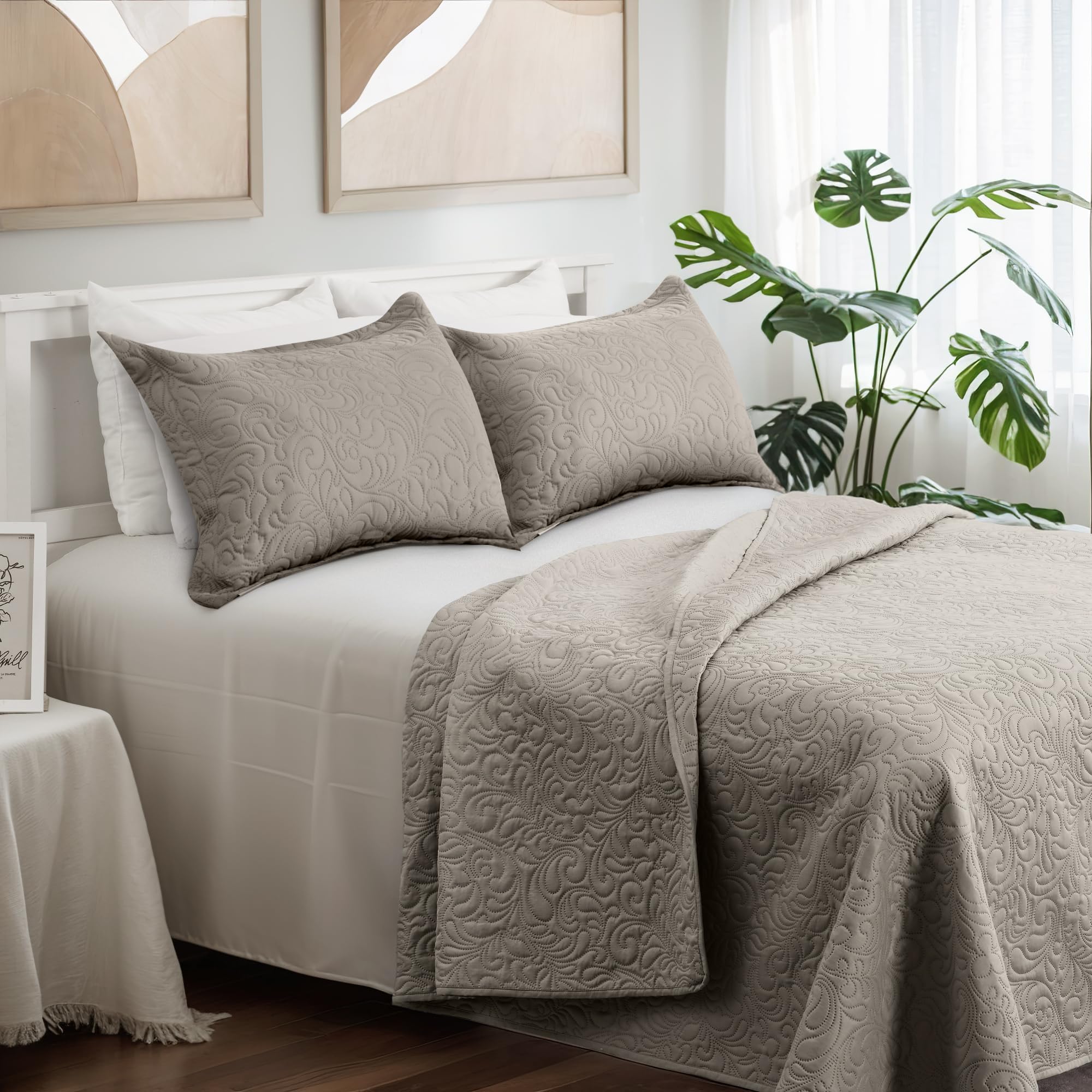 Bedspreads Queen Size, Blue Quilt Sets Full Size, Lightweight Comforter Set for All Season, with 2 Pillow Shams