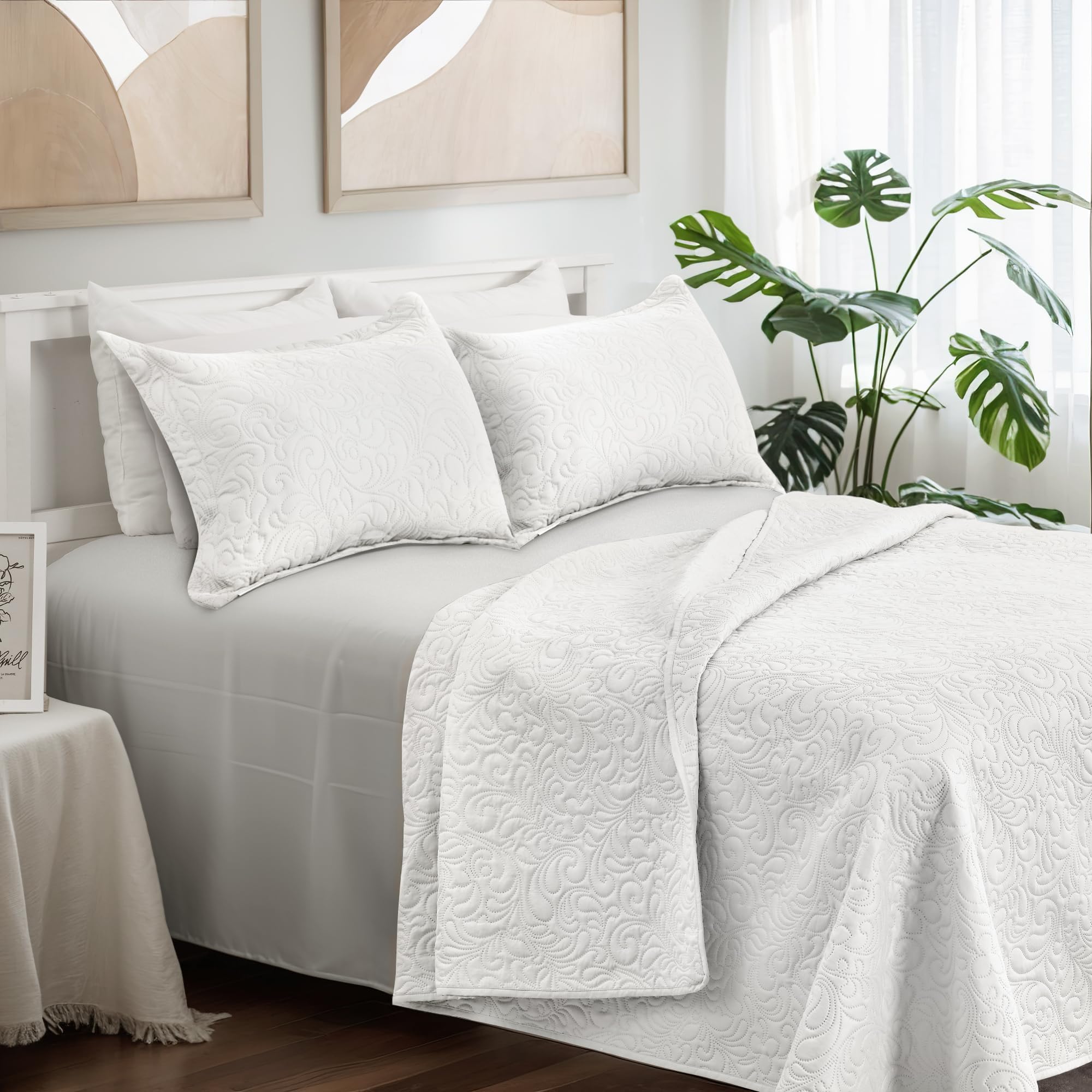 Bedspreads Queen Size, Blue Quilt Sets Full Size, Lightweight Comforter Set for All Season, with 2 Pillow Shams