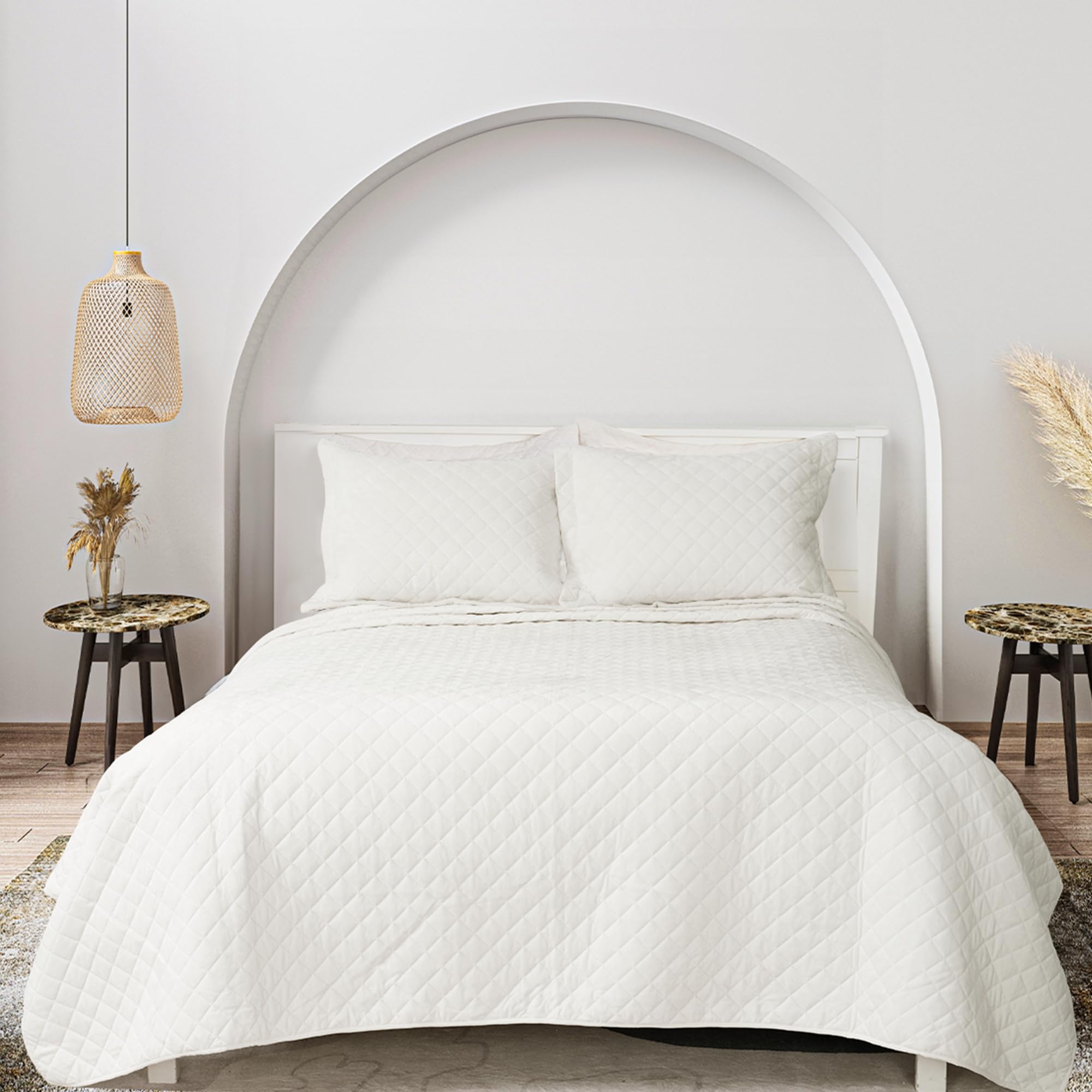 Luxury Velvet King Quilt Set, Ultra Soft Lightweight with 2 Shams Diamond Pattern, for All Season, Aqua Green